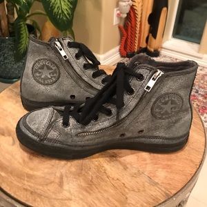 Retired Leather double zip Converse tennis shoes